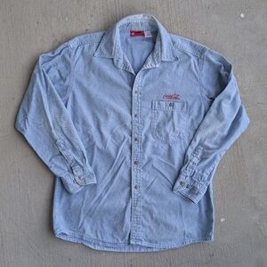 Vintage 90s Coca Cola Denim Button Down Shirt
